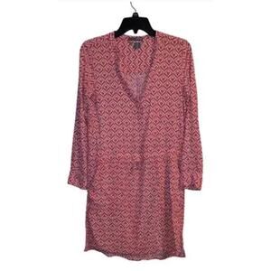 Sandra Red & White Diamond Pattern Dress Size Medium EUC